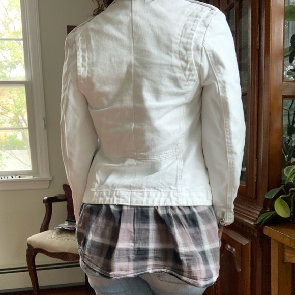 Tripp NYC man White Denim Moto Jacket - Picture 6 of 16